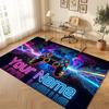 Neon Colorful Theme Crystal Velvet Floor Rug Personalized Custom Name Text Warm Carpet Home Decoration