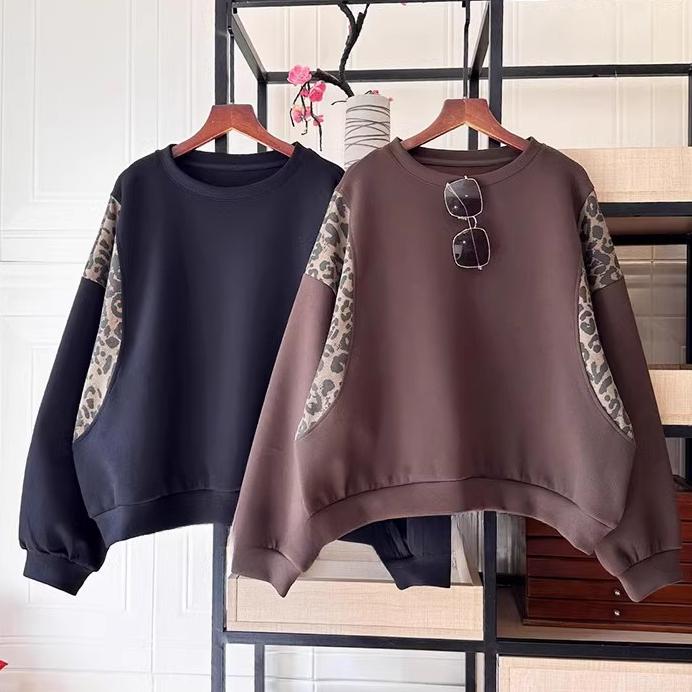 Dimanaf Новинка 2024 года, женские толстовки и свитшоты с леопардовым принтом, осенние базовые топы, футболки, новые