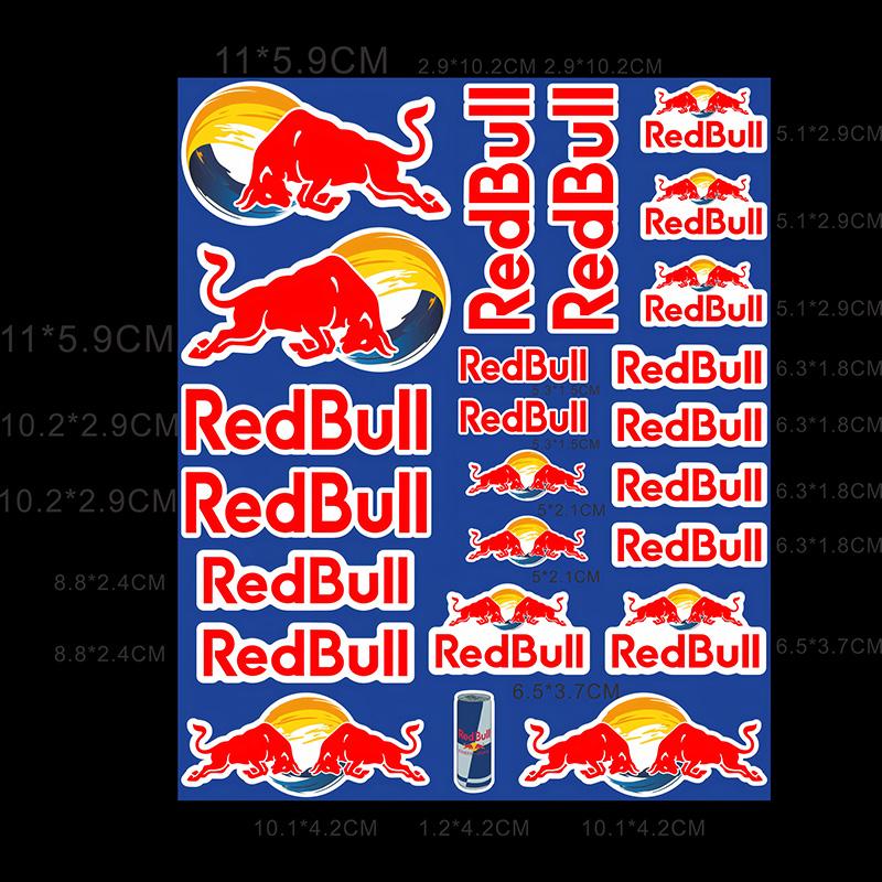 Наклейки для мотоцикла, наклейки спонсорских мероприятий Red Bull, пластиковый шлем, кузов автомобиля, самодельные водостойкие декоративные наклейки от солнца на бак