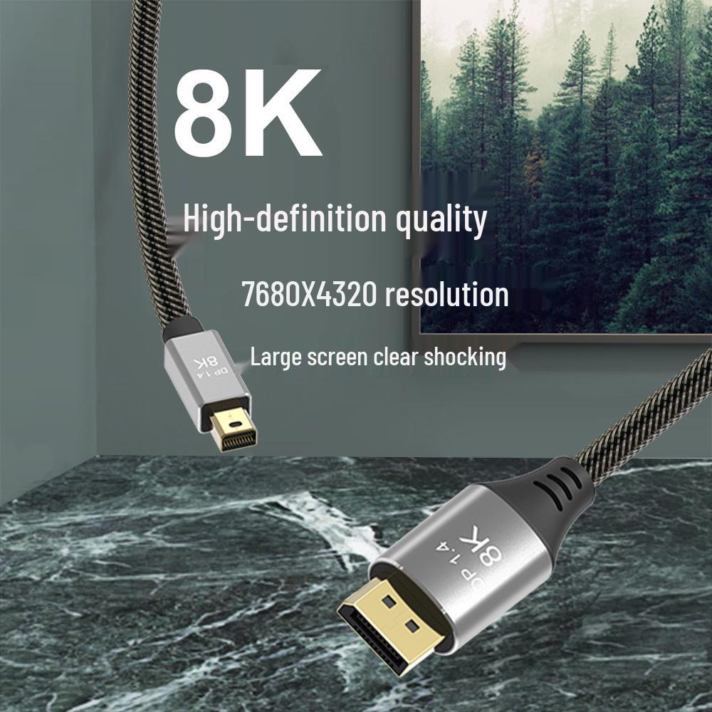 Mini DP to DP Bi-Directional 4K/144Hz Cable for Laptop/Monitor, 1.4 Version, Supports 16K Video