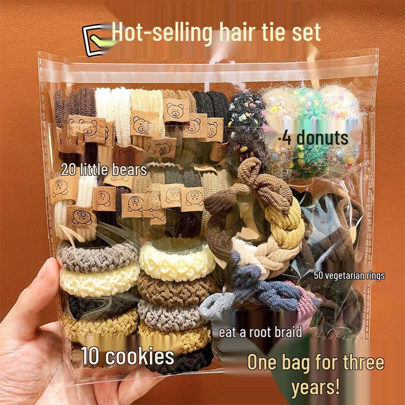 86 Trendy Thick Bear Hair Ties: Elastic Bands for Women, Bai Lu Style, High Ponytail, Thickened & Widened