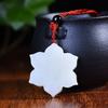 Natural Hotan Jade Auspicious Flower Pendant Women's Necklace Birthday Gift for Girlfriend and Wife with Certificate