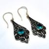 Swissblue Topaz Gemstone 925 Silver Plated Handmade Jewelry Earring 1.89"