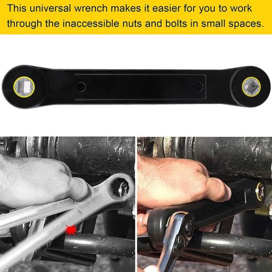 Автомобильный динамометрический ключ с набором переходников для торцевых головок, компактный, портативный, сверхпрочный, с узким доступом