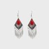 European and American Retro Hollow Turquoise Tassel Bohemian Earrings for Women