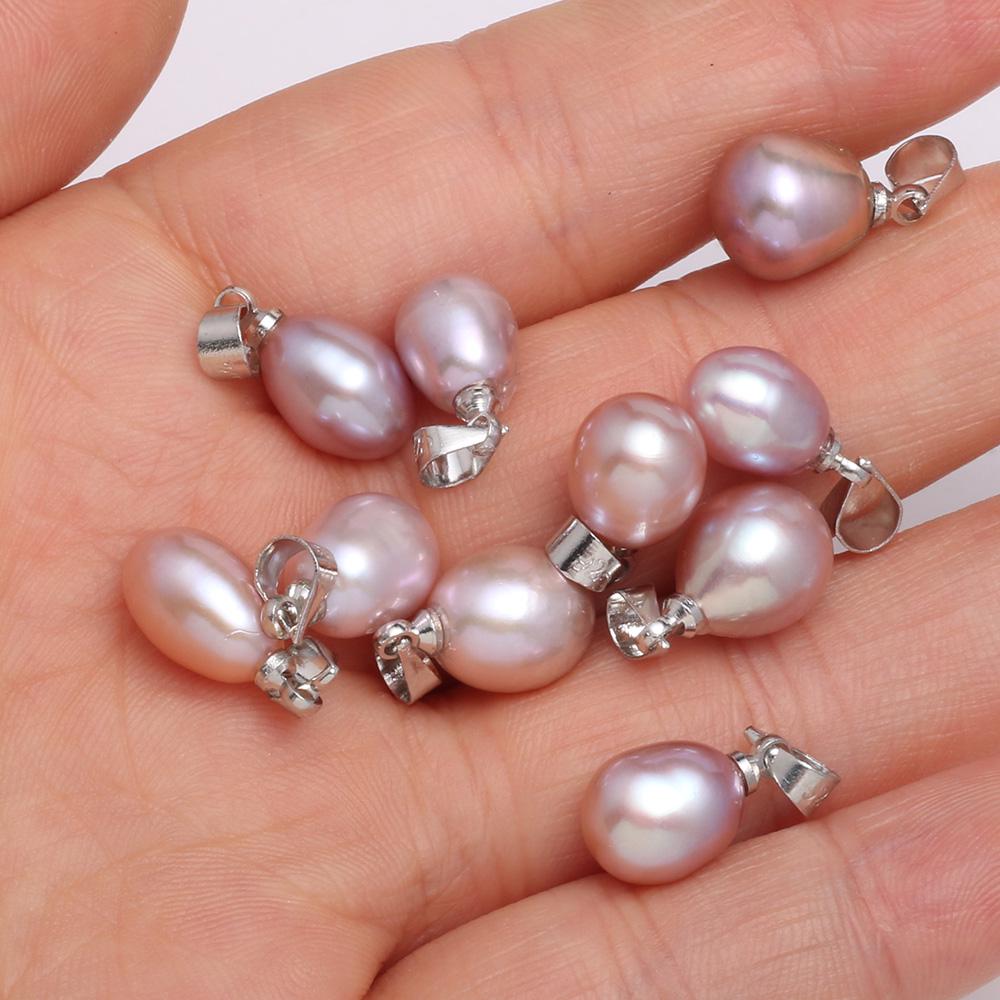 2Pcs/5pcs/10pcs/14pcs Natural Freshwater Pearl Pendant Charms for DIY Necklace Anklet Bracelet Ring Sewing Craft Jewelry Accessory Making