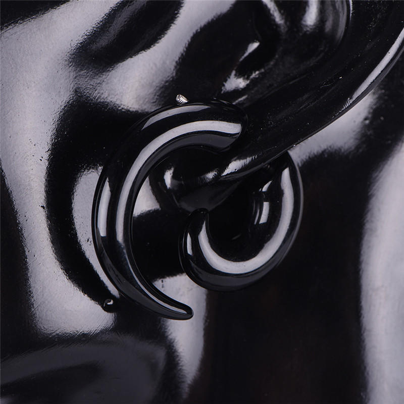 Готические женские и мужские панк-черные акриловые серьги-гвоздики в форме улитки, ювелирные изделия для пирсинга ушей