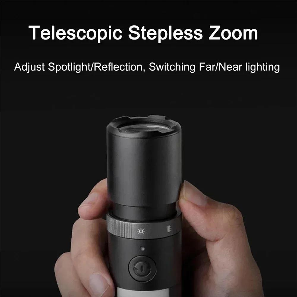 Xiaomi Multi-functional LED Flashlight Zoomable Ultra Bright Torch Window Breaker Safety Belt Cutter Car Emergency Light 3100mAh