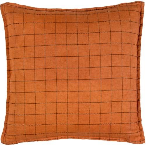 Yard Oxford Trim Linen Grid Cushion Cover