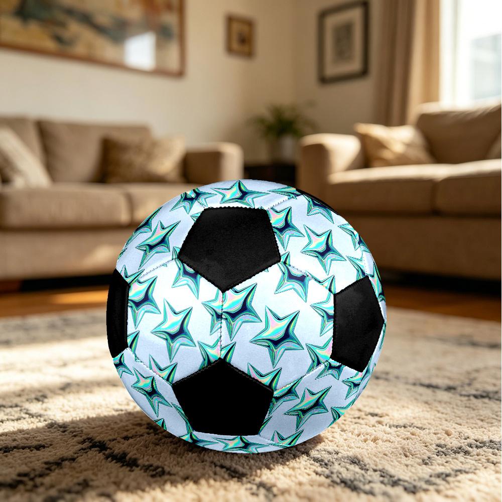 1PC Holographic Star Soccer Ball Size 5 Football Machine Sewn Indoor/Outdoor Universal Football A111