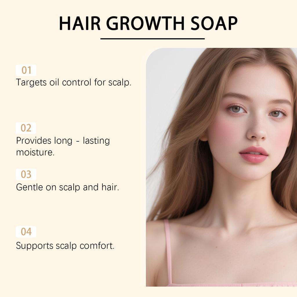 Ginger Shampoo Bar for Hair Growth, Gentle Nourishing Scalp Cleanser, Smooth & Shiny Hair Care