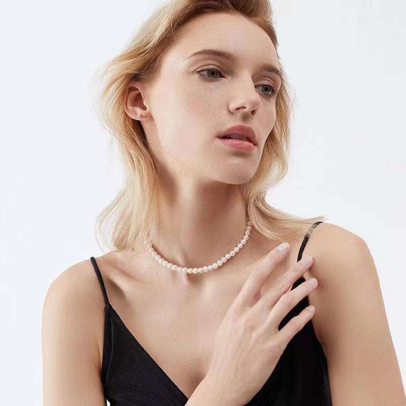 Чокеры из натурального пресноводного жемчуга, ожерелье из стерлингового серебра 925 пробы, ювелирные изделия для женщин, подарок 2021, новая мода