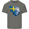 Curled Swedish Flag Sweden Day Football Unisexs Light Cotton TShirt