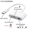 3 In 1 Type-C Adapter OTG Card Reader TF SD Multifunctional Memory Card Reading Converter for IPad Macbook Huawei Samsung Xiaomi