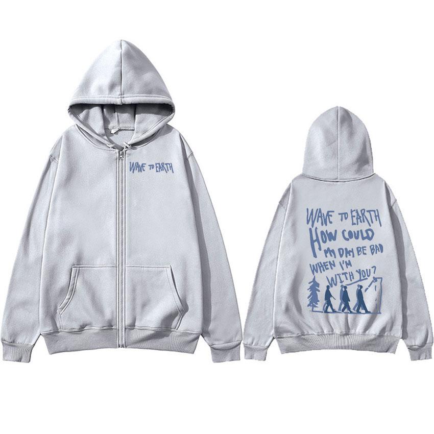 Korean Band Wave To Earth Zipper Hoodie Men Women Vintage Fashion Pullover Sweatshirt Hip Hop Zip Up Clothing Coats Hoodies