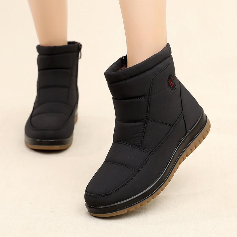 Winter Shoes Waterproof Women's Boots Plush Warm Ankle Boots For Ladies Lightweight Casual Cotton Shoes Female Boots