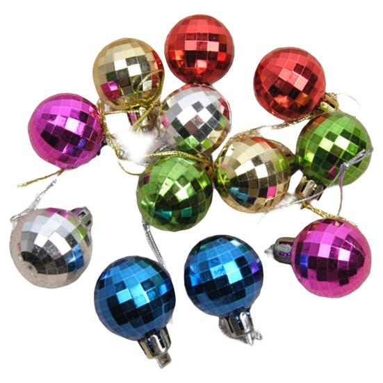 12 шт. 3 см Рождественская елка Цветной шар Небьющийся Разные стили Гальваническое покрытие Яркий цвет Высокий глянец Фестиваль Мини Рождественская вечеринка Декор Подвесной