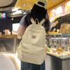 Solid Color Schoolbag Female Junior High School Student Campus Backpack Travel Backpack