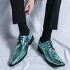 Роскошные дизайнерские новые мужские зеленые черные зеркальные лакированные кожаные повседневные туфли для формальной свадебной одежды, обувь для выпускного вечера, zapatos hombre