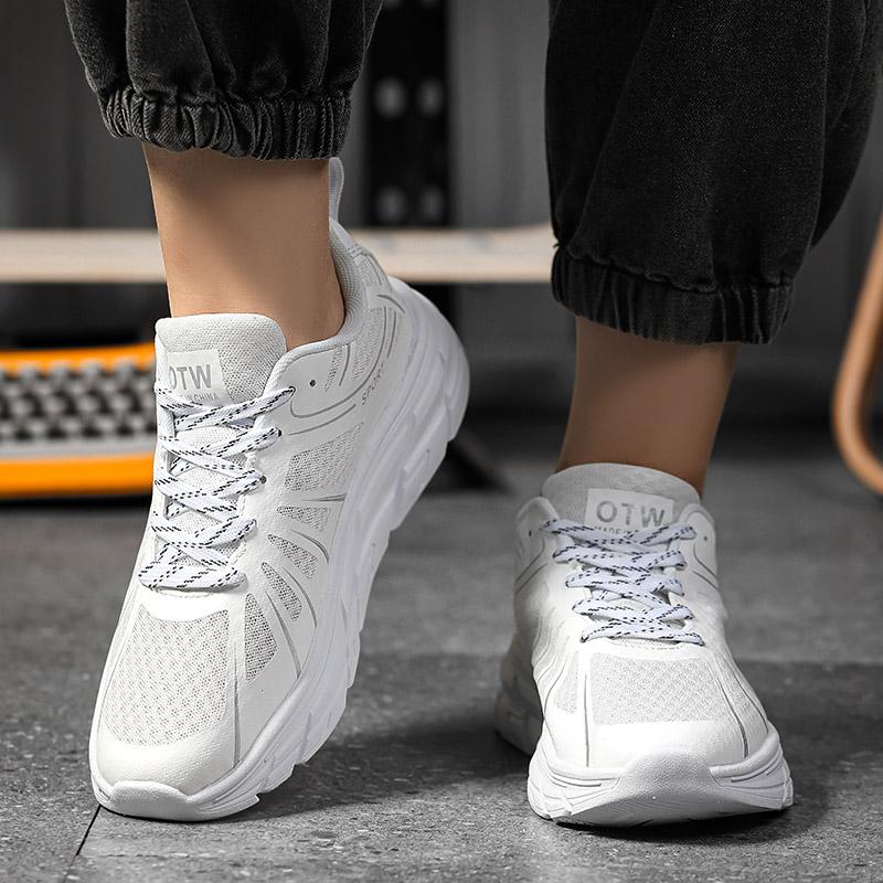 Новая дышащая молодежная модная обувь для мужчин, легкая студенческая модная обувь для мужчин на шнуровке, кроссовки с мягкой подошвой