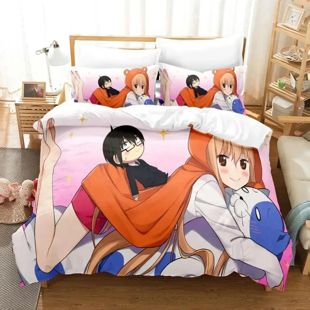 3D-печать аниме «The Himouto!» Постельное белье Умару-тян с наволочкой, пододеяльником, мягкое, размер Queen/King, домашнее