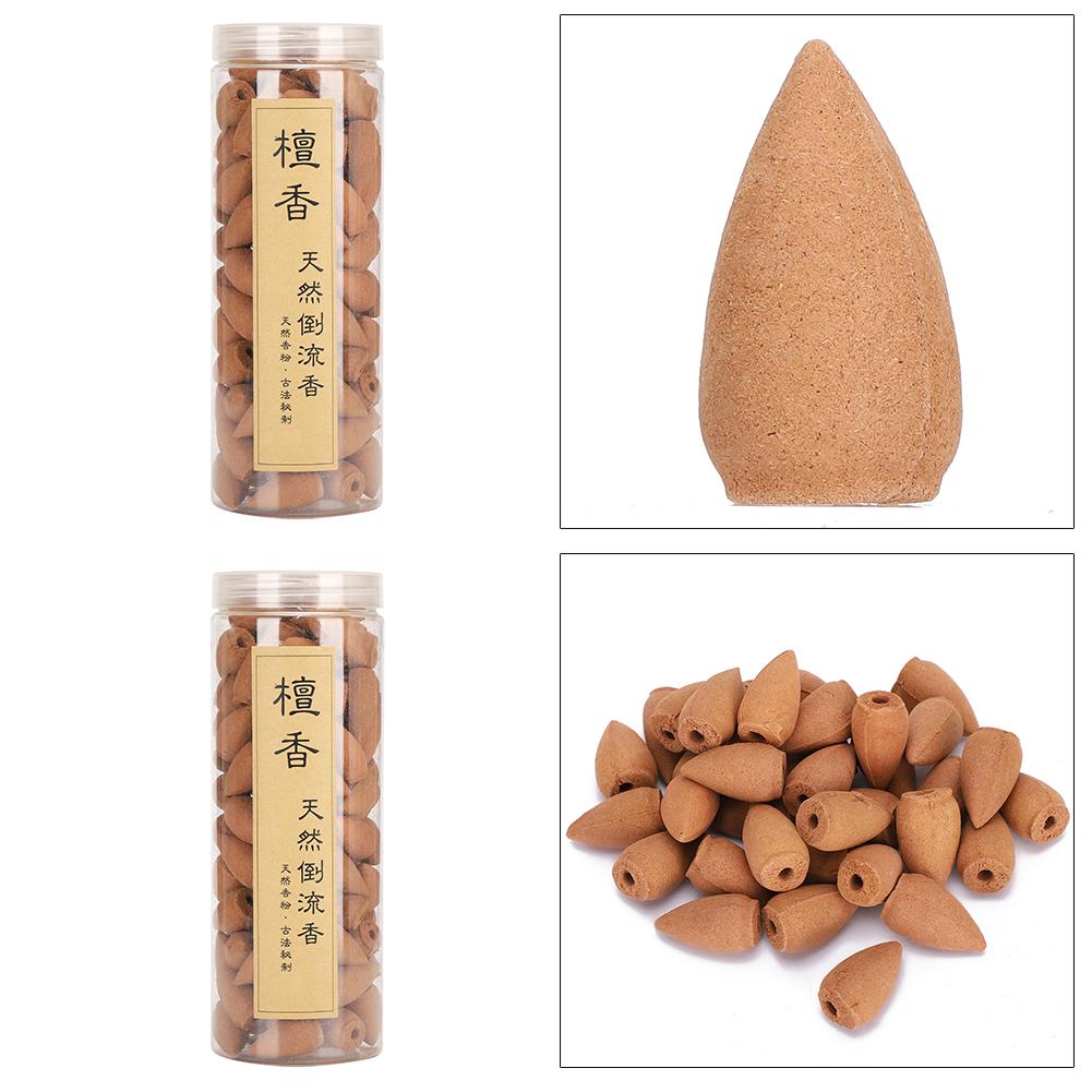 2 банки обратный поток благовоний конусы водопад натуральный аромат сандалового дерева очистка воздуха в помещении