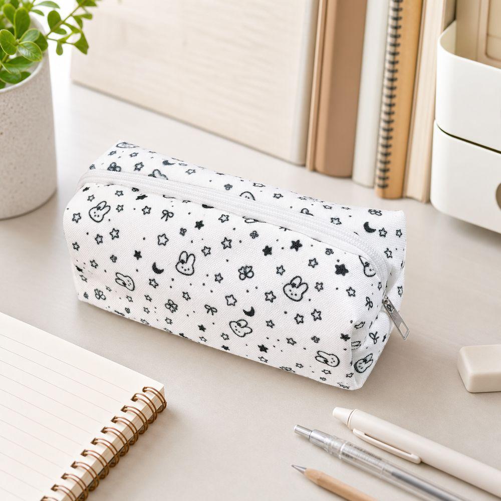 Cartoon Bunny Pen Pouch Zipper Closure Pencil Pouch Cute Zipper Pencil Case Student Stationery