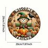 Очаровательный чучело из металла Настенный знак 7,8 дюйма Сложная 2D-печать Хэллоуин Украшение для дома