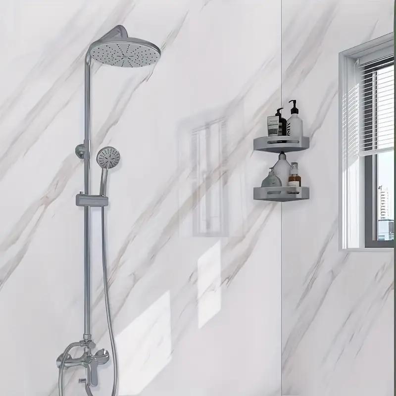 1 рулон самоклеящихся наклеек для ванной комнаты, кухонные обои, мраморный джаз белый, клейкая пленка, водонепроницаемая и жиростойкая наклейка на стену