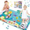 Piano Mat Toy Drum Set Multifunctional Music Mat Folding Music Mat 8 Keyboards 6 Types of Sea Creatures Sounds 17 Demo Songs 6 Types of Instrument