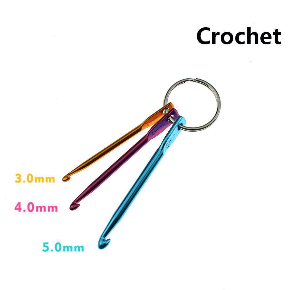 (Nikita) 3pcs Mixed Aluminum Crochet Hook Knitting Knit Needle Weave Yarn DIY Tool Set