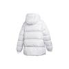 adidas Оригинальная пуховая куртка Двойной логотип Блестящая сторона Разрез Теплый пуховик с капюшоном Женская куртка Белая GE0985