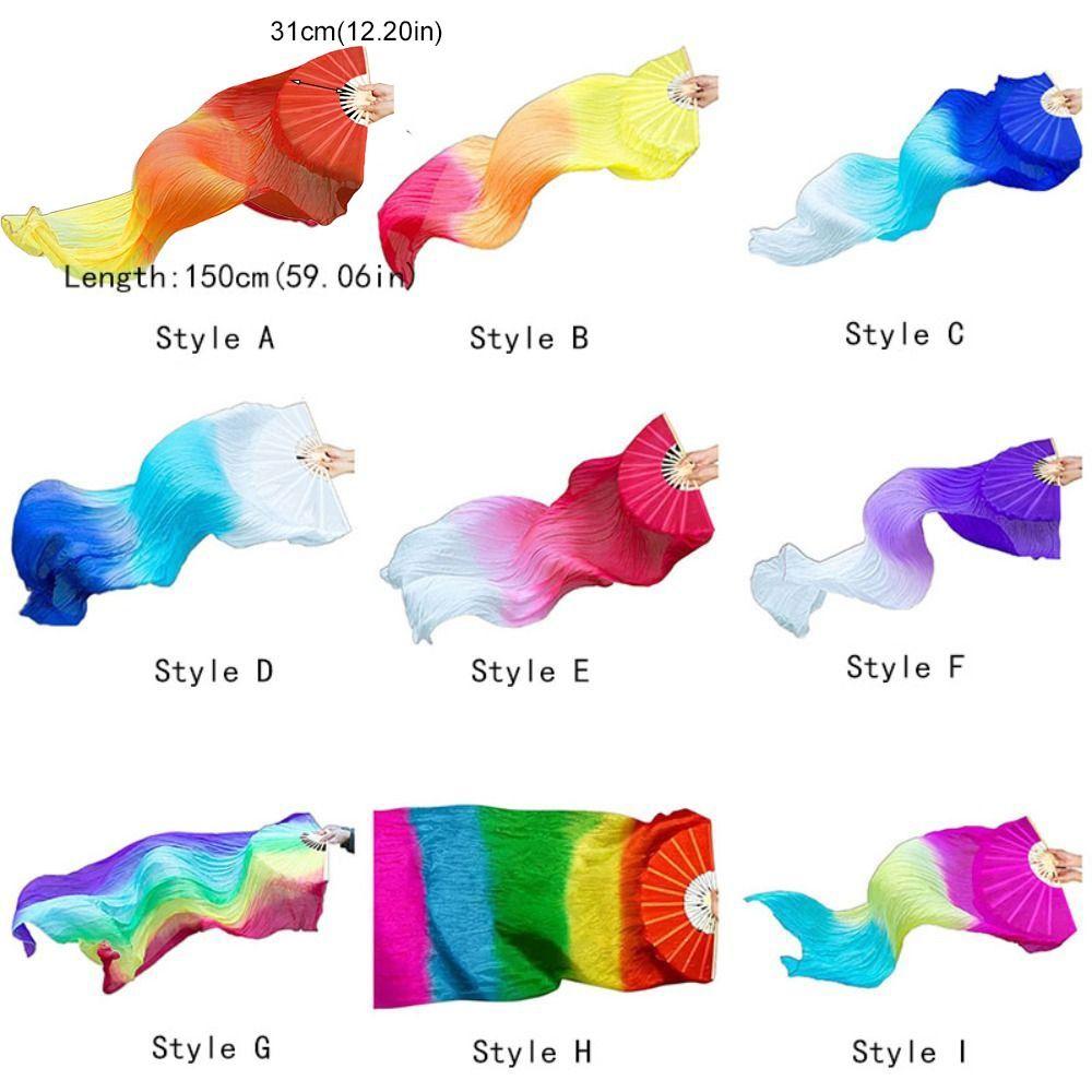 150см Веер для танца живота Имитация шелка Реквизит для танца Янко Реквизит для выступления Танцевальный длинный веер Сцена