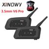 XINOWY V6 PRO Bluetooth Motorcycle Helmet Intercom Headset 1200M 3.5mm Interphone Communicator for 6 Riders Music Player