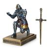 HDMbigmi Kingsguard Knight Pen Holder Pen Stand Desk Organizer and Accessories Resin Pencil Holder with Metal Sword Letter Opener for Office and Home