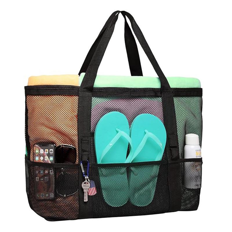 Multifunctional Large Capacity Beach Bag Tote Travel Shoulder Carry-On Organizer for Seaside Vacation