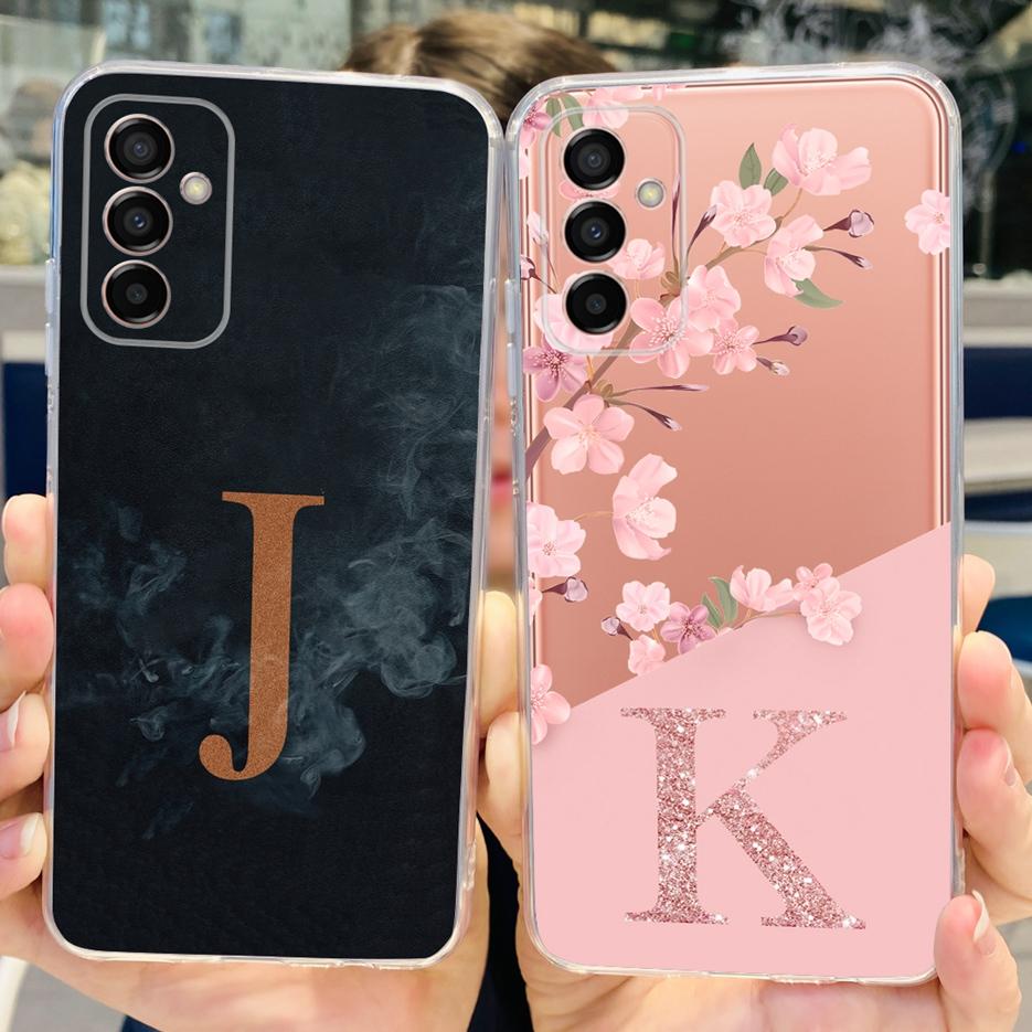 Чехол для Samsung Galaxy A05s SM-A057F Роскошная задняя крышка с буквами Прозрачный силиконовый чехол для телефона для Samsung A05s A 05s Мягкий TPU Fundas