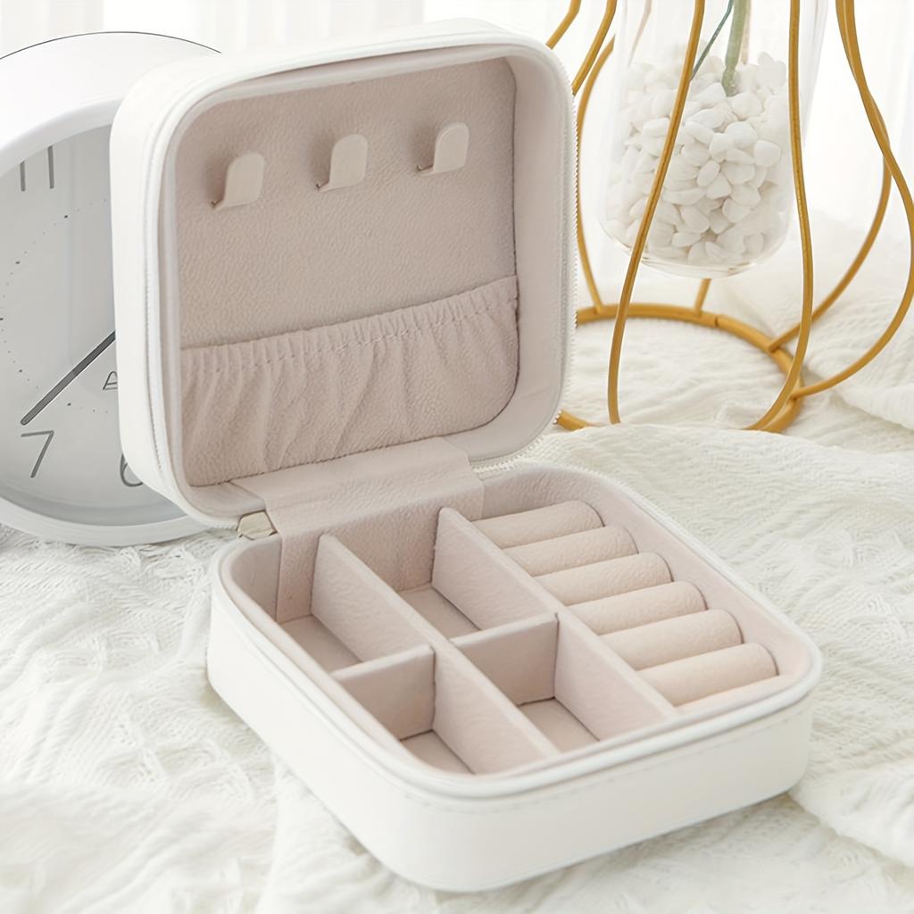 Портативная шкатулка для драгоценностей из кожи, органайзер для хранения колец, ожерелий, сережек, коробок, подарочных коробок для девочек и женщин