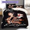 Dua Lipa Music Star Bedding Quilt Set Quilt Cover Pillowcase Home Decoration Birthday Gift (1 * duvet cover + 2 * pillowcase, without core)