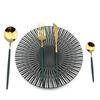 24Pcs Stainless Steel Dinnerware Set Kitchen Green Gold Cutlery Set Knife Fork Spoon Flatware Tableware Minimalist Silverware