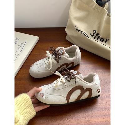 Версия из коровьей кожи новых товаров в продаже, осенние новые уродливо-милые модные ретро универсальные мягкие вельветовые повседневные кеды