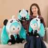 Cute Panda Hatsune Miku Stuffed Animal With Short Plush Fabric For Home Decor