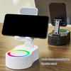 360 Degrees Rotatable Phone Stand with Wireless Bluetooth-compatible Speaker RGB Light Height