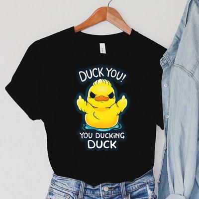 Футболки с героями мультфильмов DUCK, женская одежда с животными DUCK YOU! Винтажные женские футболки с принтом YOU DUCKING DUCK, женские футболки Anger DUCK