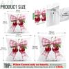 4Pcs Bow Cherry Print Single-Sided Cushion Cover For Living Room Bedroom Car Home Decor