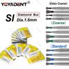 10Pcs/Pack SI Type Extra Coarse/Coarse/Standard Dental Diamond Burs Dental Strawberries For High Speed Turbines Dia.1.6mm