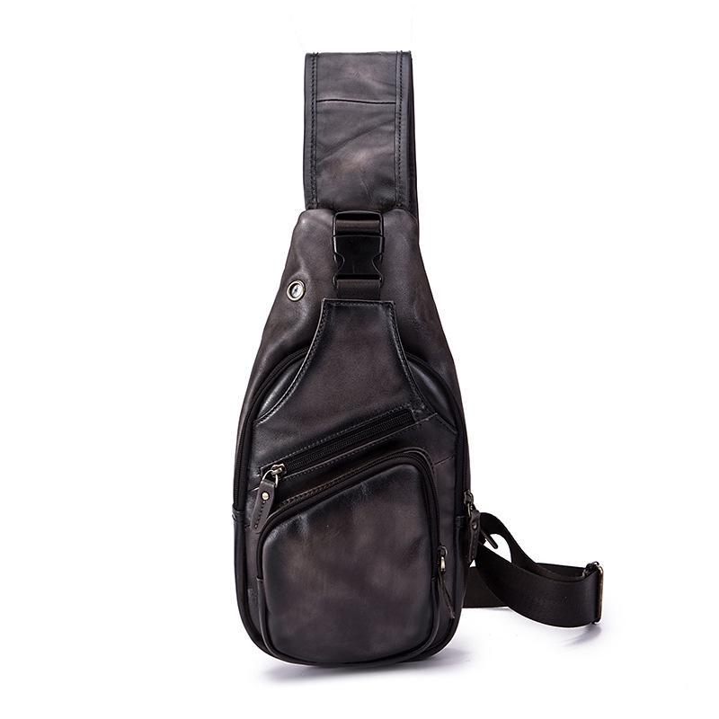 Мужская натуральная кожа, модный дизайн, сумка через плечо на груди, дорожная сумка на одно плечо, рюкзак