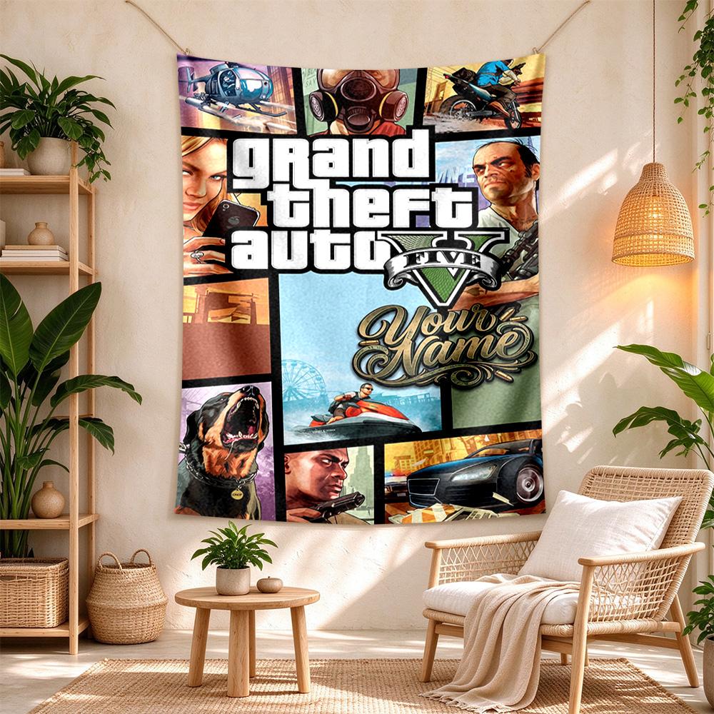 Gta Customize Your Name Tapestry Decorative Wall Tapestry Easy to Hang Suitable for Bedroom Wall Multi-purpose for All Occasions