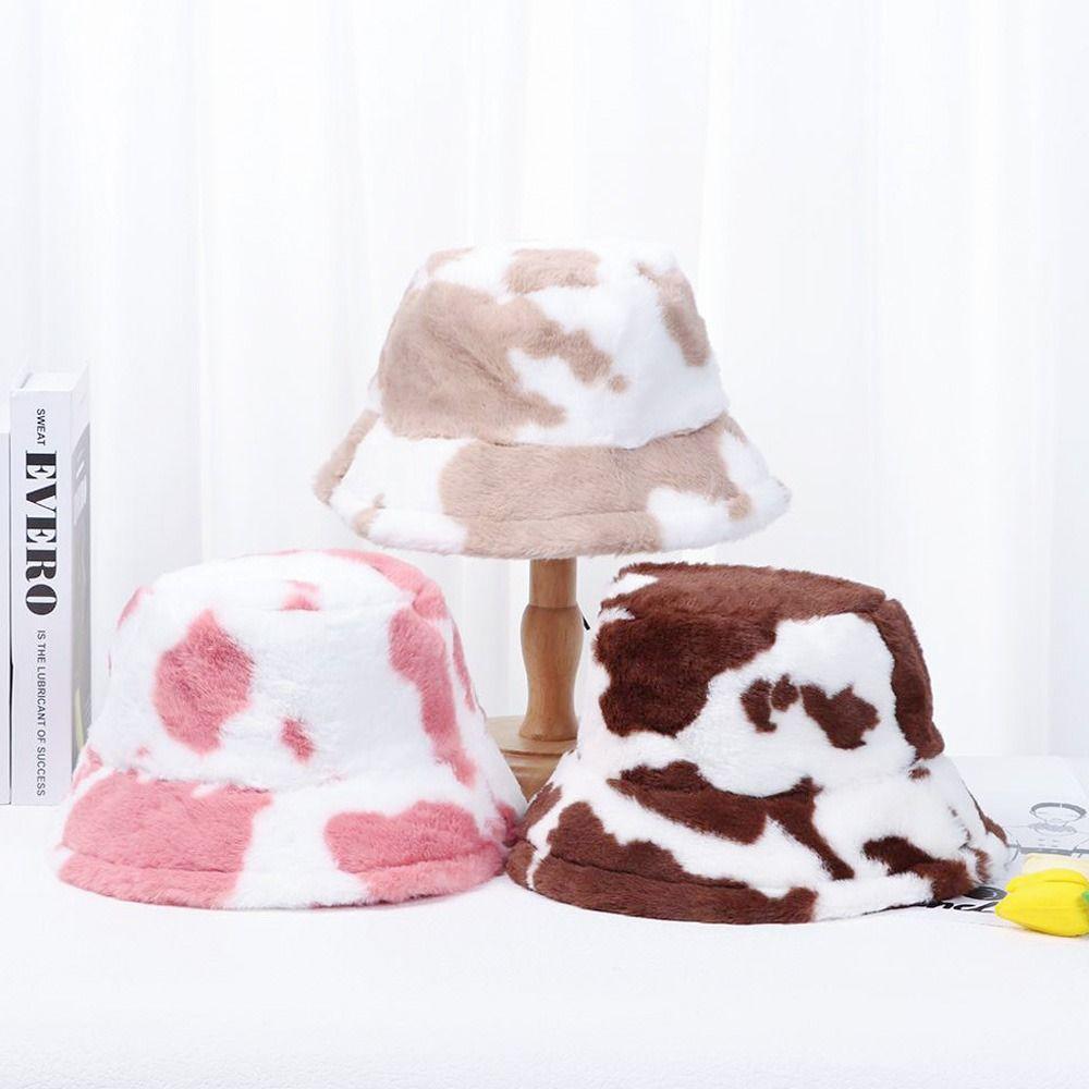 Cow Stripe Bucket Hat Soft Panama Hat Outdoor Fisherman Cap Men Women