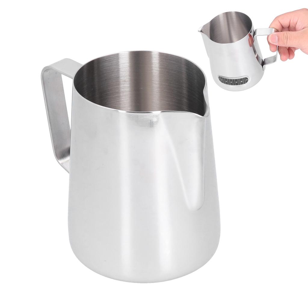 600ml Stainless Steel Frothing Cup Milk Coffee Frothing Pitcher with Thermometer Sticker